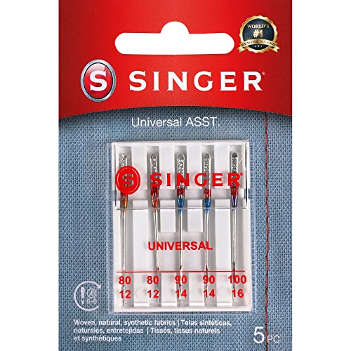 SINGER Maschinennadeln Nähmaschinennadel, Kunststoff, Größen: 11/14/16, 5 Stück, 5 Count, 5 von Singer