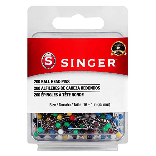 Singer 07040 gerade Kugelkopfstifte, Größe 16, 200 Stück, von Singer