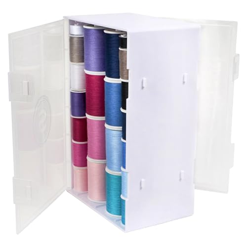 Singer Doppelseitiger Garnspulen-Organizer – transparente Nähbox für Stickerei, Bastelraum, stapelbarer Aufbewahrungsbehälter zum Basteln und Nähen, Garnbox-Aufbewahrung, Bastel-Organizer Singer Doppelseitiger Garnspulen-Organizer – transparente Nähbox für Stickerei, Bastelraum, stapelbarer Aufbewahrungsbehälter zum Basteln und Nähen, Garnbox-Aufbewahrung, Bastel-Organizer von Singer