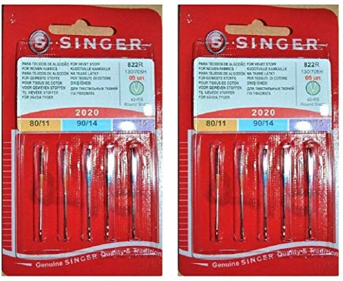 Singer Nähmaschinennadeln 2020 aus Baumwollstoffen 822r 10 Stück sortiert 80/100 Singer Nähmaschinennadeln 2020 aus Baumwollstoffen 822r 10 Stück sortiert 80/100 von singer