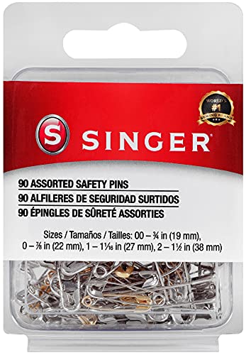Singer Safety Pins Asst Sicherheitsnadeln, Verschiedene Stück, Größe 00-2 90/Pkg, Count Singer Safety Pins Asst Sicherheitsnadeln, Verschiedene Stück, Größe 00-2 90/Pkg, Count von Singer