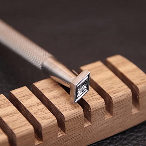 Singring Lederstempel, Diamant-liniert, geometrischer Stempel, Leder-Stempelwerkzeuge aus Edelstahl, 3D-geometrisches Muster für Heimwerker, Lederarbeiten, Schnitzarbeiten (M) von Singring