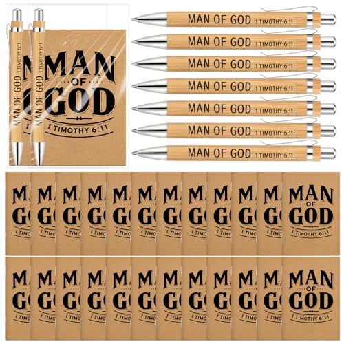 Sinload 25-teiliges Set "Man of God", christliche Männer, Geschenke, Mann Gottes, Notizbuch und Stift, religiöses Gebetstagebuch, Bibelvers, Notizblock, einziehbarer Bambusstift und Tasche für Vater Sinload 25-teiliges Set "Man of God", christliche Männer, Geschenke, Mann Gottes, Notizbuch und Stift, religiöses Gebetstagebuch, Bibelvers, Notizblock, einziehbarer Bambusstift und Tasche für Vater von Sinload