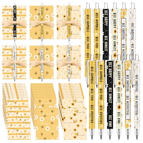 Sinload 30 Sets inspirierendes kleines Notizbuch mit einziehbarem Bleistift für Schulanfang, Klassenzimmer, Lehrer, Büro, erste Klasse, Schreibwaren, Geschenk für Studenten, Bienenliebhaber Sinload 30 Sets inspirierendes kleines Notizbuch mit einziehbarem Bleistift für Schulanfang, Klassenzimmer, Lehrer, Büro, erste Klasse, Schreibwaren, Geschenk für Studenten, Bienenliebhaber von Sinload
