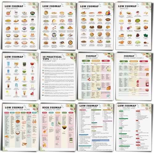 Sinload FODMAP FODMAP Lebensmittelliste FODMAP Mahlzeitenplan Ernährungstabelle laminiert Mahlzeiten-Poster für Darmgesundheit, 12 Stück Sinload FODMAP FODMAP Lebensmittelliste FODMAP Mahlzeitenplan Ernährungstabelle laminiert Mahlzeiten-Poster für Darmgesundheit, 12 Stück von Sinload
