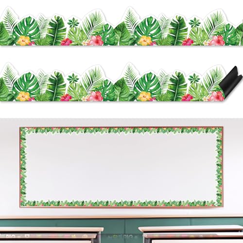 Sinload Magnetische Bordüre im Boho-Stil, tropische Blätter, Pinnwand, Bordüre, Pflanzen-Verzierung, Pinnwand, Dekorationen für Schulanfang, Klassenzimmer, Büro, Whiteboard, Wanddekoration, 24 Stück Sinload Magnetische Bordüre im Boho-Stil, tropische Blätter, Pinnwand, Bordüre, Pflanzen-Verzierung, Pinnwand, Dekorationen für Schulanfang, Klassenzimmer, Büro, Whiteboard, Wanddekoration, 24 Stück von Sinload