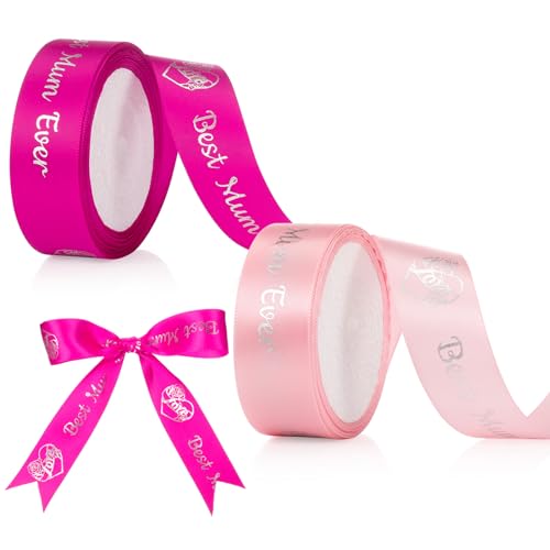 Sinmoe 2 Stück Geschenkbänder zum Muttertag Rosa und Rotes Dekoband Schleifenbänder mit Schriftzug 9 m x 2,5 cm Seidenbänder für Süßigkeitstüten Geschenkverpackung Blumenstrauß Sinmoe 2 Stück Geschenkbänder zum Muttertag Rosa und Rotes Dekoband Schleifenbänder mit Schriftzug 9 m x 2,5 cm Seidenbänder für Süßigkeitstüten Geschenkverpackung Blumenstrauß von Sinmoe