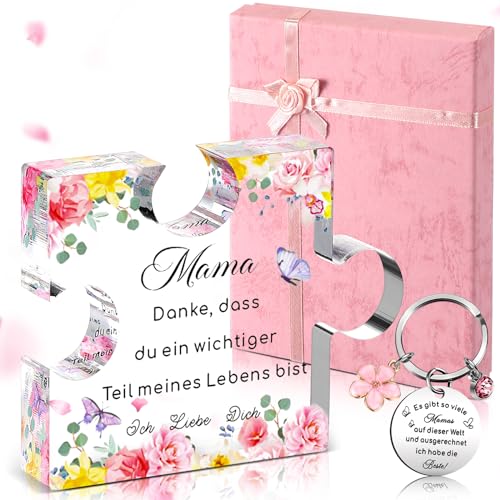 Sinmoe 3 Stück Geschenkset für Mama Gravierter Acrylblock Puzzle Schlüsselanhänger Geschenkbox mit Raffia Füllmaterial, Geburtstagsgeschenk für Mutter Stiefmutter Muttertagsgeschenk von Sohn Tochter Sinmoe 3 Stück Geschenkset für Mama Gravierter Acrylblock Puzzle Schlüsselanhänger Geschenkbox mit Raffia Füllmaterial, Geburtstagsgeschenk für Mutter Stiefmutter Muttertagsgeschenk von Sohn Tochter von Sinmoe