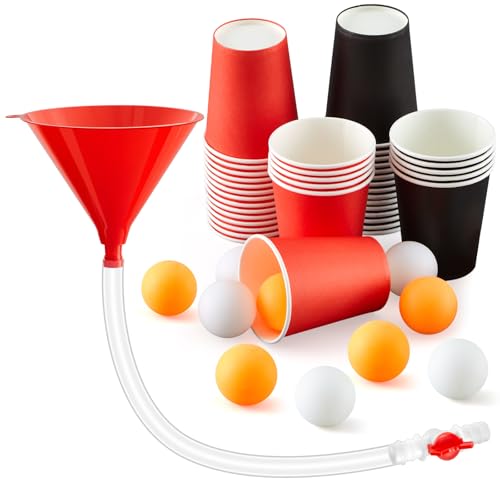 Sinmoe Becher Trichter Set enthält 40 Becher und 10 Tischtennisbälle Trichter mit Absperrhahn und Schlauch Partybecher für Geburtstage, Hochzeiten, Halloween, Camping Sinmoe Becher Trichter Set enthält 40 Becher und 10 Tischtennisbälle Trichter mit Absperrhahn und Schlauch Partybecher für Geburtstage, Hochzeiten, Halloween, Camping von Sinmoe