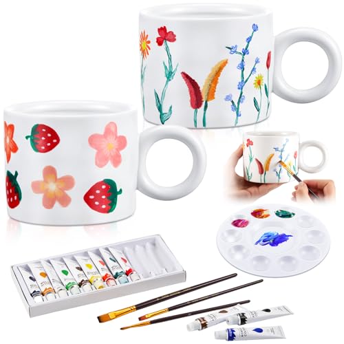 Sinmoe Keramik Tassen Bemalen Set für Erwachsene Enthält 2 Tassen 12 Keramikfarben 3 Pinsel und 1 Palette DIY Tasse Geschenk Kaffeebecher Bastelset für Geburtstag Muttertag Vatertag Sinmoe Keramik Tassen Bemalen Set für Erwachsene Enthält 2 Tassen 12 Keramikfarben 3 Pinsel und 1 Palette DIY Tasse Geschenk Kaffeebecher Bastelset für Geburtstag Muttertag Vatertag von Sinmoe