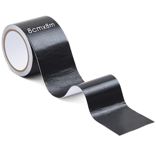 Sinmoe PE Planenband Lkw Reparatur Klebeband Markisenstoff Reparaturset 8cm ∗ 8m Wasserdicht Zelt Flicken für Kfz Anhänger Flugzeug Flicken Gewebeplane Trampolin Planen Kleber(Schwarz) von Sinmoe