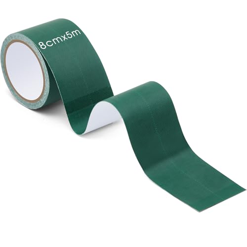 Sinmoe PVC Planenband Lkw Markisenstoff Reparaturset Wasserdicht 8cm ∗ 5m Zelt Flicken Reparatur Klebeband für Kfz Anhänger Flugzeug Flicken Gewebeplane Trampolin Planen Kleber(Grün) von Sinmoe