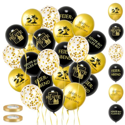Sinofort 35 Stück Ruhestand Luftballons, Rente Deko, Endlich Rentner Latex Ballons Deko Set, Schwarz Gold Luftballons, Ruhestand Geschenk, für Männer Frauen Abschiedsfeier Rente Pensionierung Party Sinofort 35 Stück Ruhestand Luftballons, Rente Deko, Endlich Rentner Latex Ballons Deko Set, Schwarz Gold Luftballons, Ruhestand Geschenk, für Männer Frauen Abschiedsfeier Rente Pensionierung Party von Sinofort