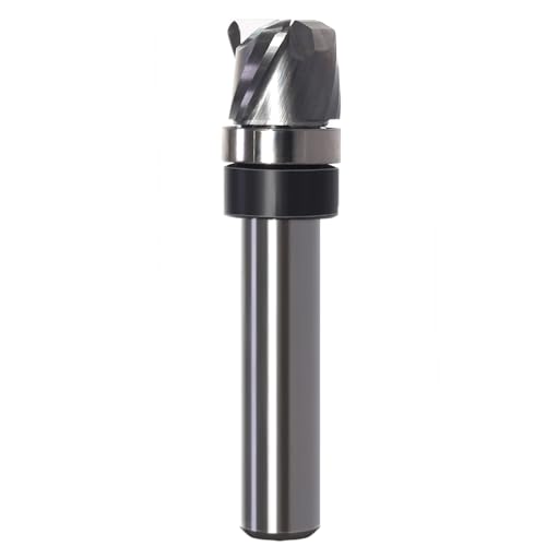 Schüssel & Tablettfräser Hohlkehlfräsers – 8 mm Schaft, 12 mm Schneidendurchmesser, 10 mm Schneidenlänge, 2 mm Radius – 3 Flöte Hartmetall Upcut Spiralfräser für Oberfräse von Sinoprotools