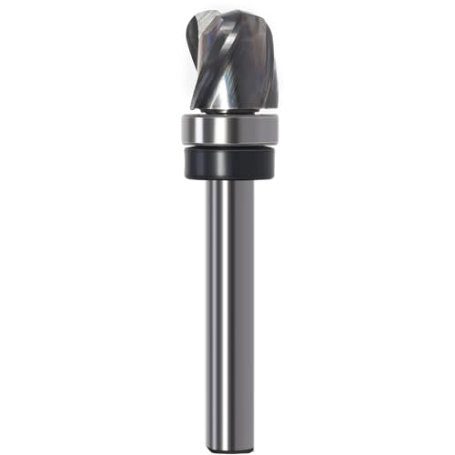 Schüssel & Tablettfräser Hohlkehlfräsers – 8 mm Schaft, 16 mm Schneidendurchmesser, 16 mm Schneidenlänge, 5 mm Radius – 3 Flöte Hartmetall Upcut Spiralfräser für Oberfräse von Sinoprotools