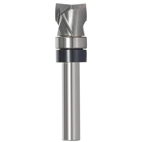 Sinoprotools Spiralfräser 8mm Schaft VHM Fräser, 2+2 Flöten Kompression Spiralnutfräser, 12mm Schnittdurchmesser, 12.7mm Schnittlänge，für die Heimwerker-Holzbearbeitung von Sinoprotools