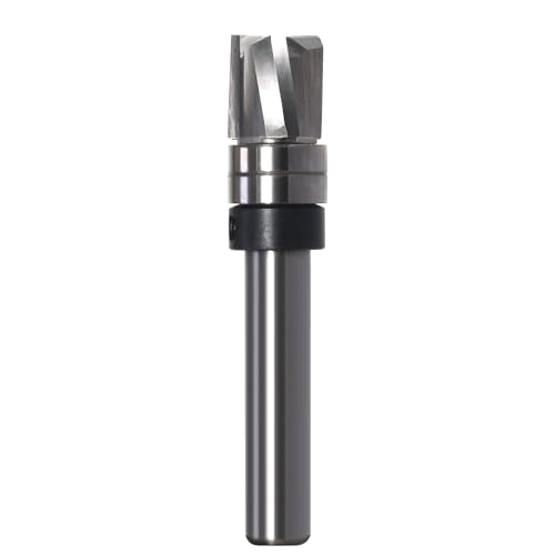 Sinoprotools Spiralfräser 8mm Schaft VHM Fräser, 3 Flöten Downcut Spiralnutfräser, 12mm Schnittdurchmesser，12,7mm Schnittlänge，Bündig-Profilfräser für Holz Kanten Bündig zu Fräsen oder um zu Kopieren von Sinoprotools
