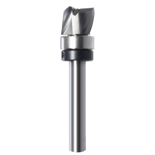 Sinoprotools Spiralfräser 8mm Schaft VHM Fräser, 3Flöten Up Cut Nutfräser, 16mm Schnittdurchmesser，12,7mm Schnittlänge，Bündig-Profilfräser für Holz Kanten Bündig zu Fräsen oder um zu Kopieren von Sinoprotools