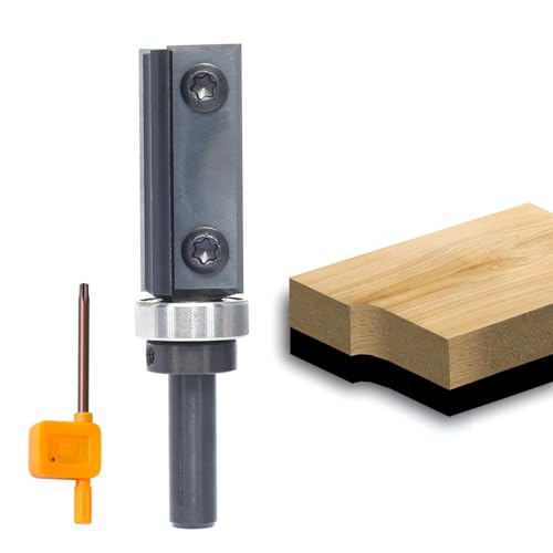 Sinoprotools Wendeplatten Bündigfräser,8mm Schaft Schnittlänge 40mm,Bündiger Fräser mit 4-seitigen Austauschbare Hartmetall(HW),mit Kugellager,für Holzbearbeitung Bündig Trimmen(S=8,Ф=19,I=40) von Sinoprotools