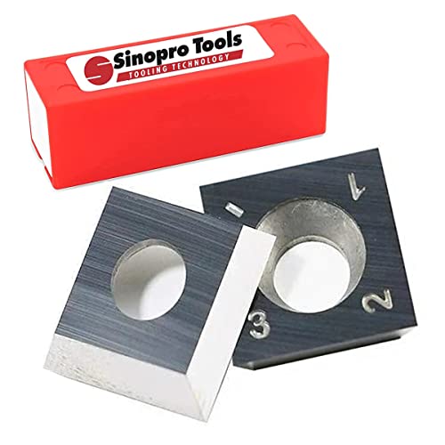 Sinoprotools Wendeplatten Wendemesser 2 Stück Ersatzklingen und 2 Schrauben, 12 X 40 X 1.5mm 4-seitigen Austauschbare Hartmetall-Wendemesser， Zubehör für Planfräser (als Ersatz) von Sinoprotools