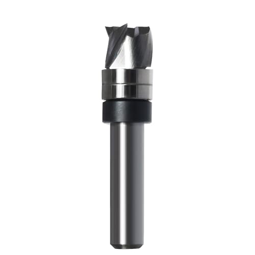 Sinoprotools Spiralfräser 8mm Schaft VHM Fräser, 3Flöten Up Cut Nutfräser, 12mm Schnittdurchmesser，10mm Schnittlänge，Bündig-Profilfräser für Holz Kanten Bündig zu Fräsen oder um zu Kopieren von Sinoprotools