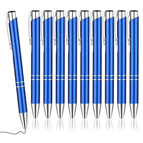 Kugelschreiber Hochwertig,10 Stück Kugelschreiber Schwarz Blau Set,Kulli für einfaches & weiches Schreiben Extra 10 Blau Kugelschreiber Minen (Blau, 10 Stück) von Sinseike