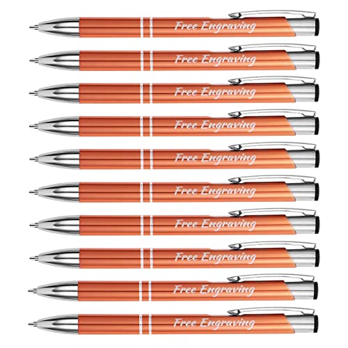 Personalisiert Kugelschreiber Hochwertig,Kugelschreiber set mit Wunschtext & Logo Gravur, Ballpoint Pen für Einfaches & Weiches Schreiben (10 Stück, Champagner Gold) von Sinseike