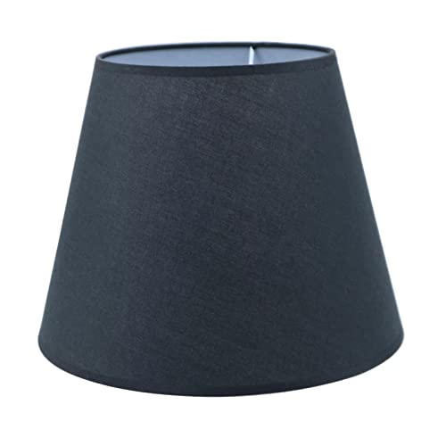 Sinta Lampenschirme 22cm/8.6 Inch Baumwolle Stoff Moderne Ersatz Lichtschirm Lampenschrim für E14/E27 Ersatzschirm Tischlampe Nachttischlampe Wandlampe,Schwarz von Sinta