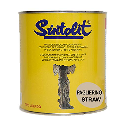 'Sintolit' Marmor/Keramik-Spachtelmasse für Marmor und Keramik. Zweikomponenten-Polyester mit schneller Griffigkeit und sehr hoher Haltbarkeit. Farbe: Caglierino. von Sintolit