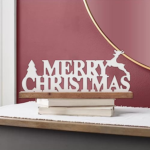 Sintosin Rustikaler Holz Merry Christmas Schriftzug, Landhausstil Xmas Weihnachtsdeko Innen Fensterbank, Weihnachtsdeko Weiß mit Hirsch und Tanne, Weihnachtsdekoration Buchstaben für Innen Sintosin Rustikaler Holz Merry Christmas Schriftzug, Landhausstil Xmas Weihnachtsdeko Innen Fensterbank, Weihnachtsdeko Weiß mit Hirsch und Tanne, Weihnachtsdekoration Buchstaben für Innen von Sintosin