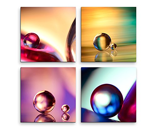 Sinus Art 4 Bilder Set je 40x40cm Glaskugel Klein Groß Mehrfarbig von Sinus Art