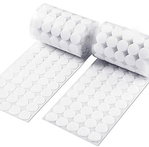 Sinwind Klett Klebe Punkte, Klettpunkte 1008 Stück Klett Punkte 504 Paar Schlaufe Punkte Self Adhesive Klebend Klettverschluss, 10 mm (Weiß) von Sinwind