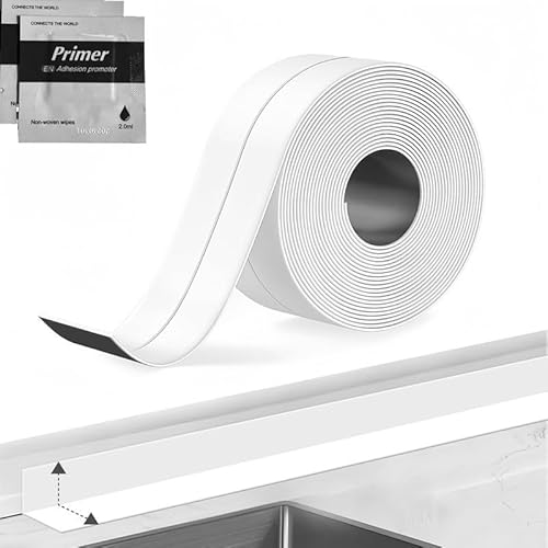 Sinxioer Dichtband Selbstklebend Wasserdicht, Wannendichtband, Wasserdichtes Klebeband für Küchen und Badezimmer Toilette (Weiß/G) (1, Weiß) von Sinxioer