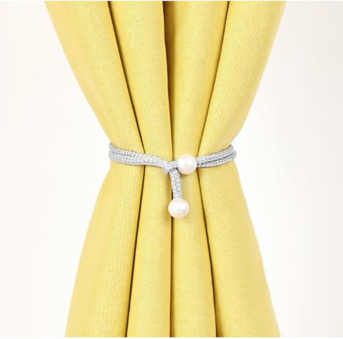 Sinxioer Vorhanghalter, Raffhalter für Vorhänge, Gardinenhalte, 4 Stück, Grau, Glänzend, Polyester und Baumwolle von Sinxioer