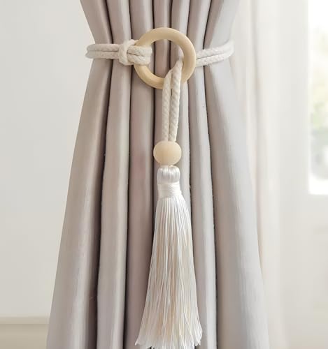 Sinxioer Raffhalter für Vorhänge weiße gardinenhalter Raffhalter Binder Schnallen Moderne Gardinenclips Schlafzimmer 2 Stück (Raffhalter für gardinen Holz) von Sinxioer