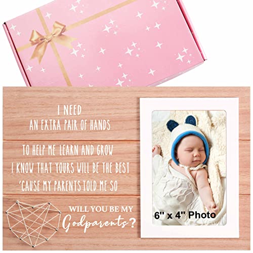 Sioial Bilderrahmen für Paten, Aufschrift "Will You Be My Godparents", für Patenkind, Taufe, Erstkommunion, Konfirmation, religiöser Antrag, Geschenk, Holz-Bilderrahmen Sioial Bilderrahmen für Paten, Aufschrift "Will You Be My Godparents", für Patenkind, Taufe, Erstkommunion, Konfirmation, religiöser Antrag, Geschenk, Holz-Bilderrahmen von Sioial