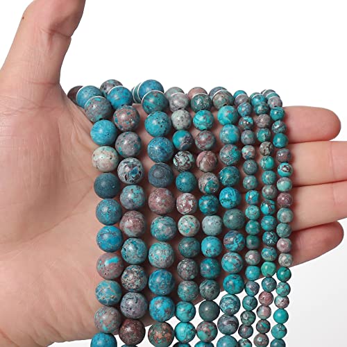 45 Stück 8 mm Naturstein-Perlen, amerikanische Türkis-Perlen, Energiekristall, Heilkraft-Edelstein für Schmuckherstellung, DIY-Armband-Halskette von Siomia