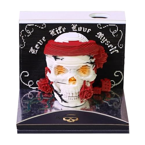 Sionhiuo Abreißkalender | 3D Notizblock Abreißkalender Halloween Schädel Planung - Halloween Tischdekoration für Markierte Feiertage Erinnerungen Termine von Sionhiuo