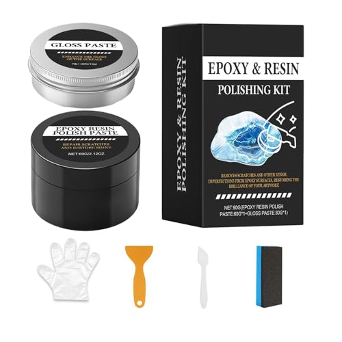 Sionhiuo Epoxidharz Polier Set | Glanzauffrischung Creme Paste - Politur Paste zum Schleifen - Für Bastler Einsteiger Profis Heimwerker Kunstprojekte von Sionhiuo