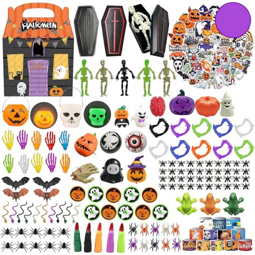 Sionhiuo Halloween Spielzeug,200 Stücke Halloween Mitgebsel | Süßigkeiten Tüten Füllung Und Belohnungen Für Schulklassen Und Kinderfeste von Sionhiuo