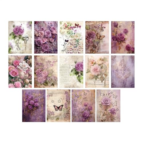 Sionhiuo Journaling Scrapbooking Kit,Vintage Scrapbooking Kit | -Schmetterlingspapier für Scrapbook-Tagebuch - Vintage-ästhetisches Scrapbook-Papier für Notizbücher, Journaling-Zubehör, für von Sionhiuo