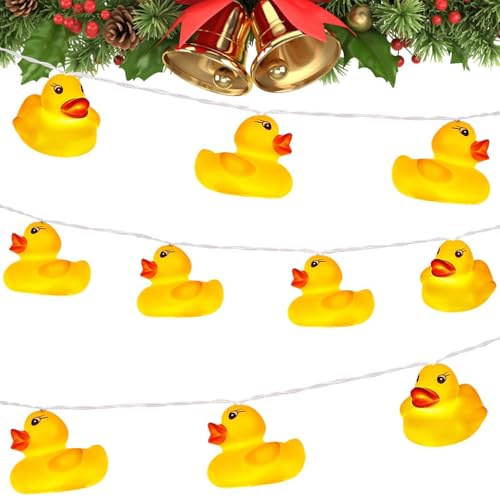Sionhiuo LED-Lichterkette, Wasserdichte Außenlichterkette, Entzückende Enten-Design Deko Für Zaun Fenster Garten Balkon Terrasse Zelt Hochzeit Weihnachten von Sionhiuo