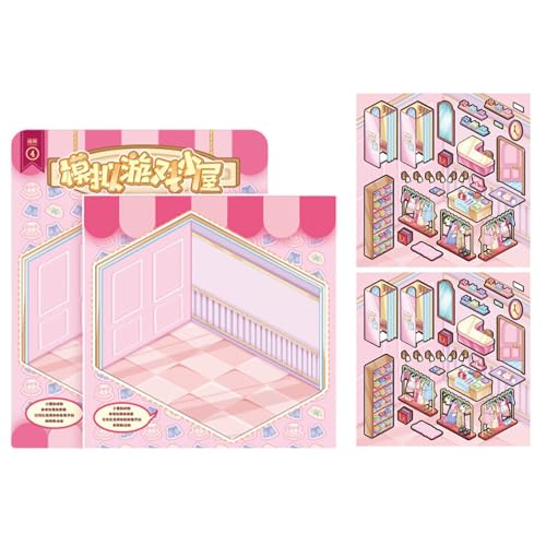 Sionhiuo Szenen-Aufkleber, Effekt, Cartoon-Aufkleber, kleine Raumszenen-Aufkleber für Kinder, Stressabbau, Scrapbooking, dekorative Aufkleber von Sionhiuo
