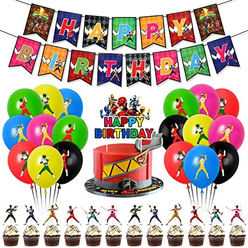 Kindergeburtstag Deko, Luftballons Geburtstag, 32 Pièces Ballon Set Geburtstag, Partydekorationen mit Happy Birthday Banner, Party Deko Set von Siphus
