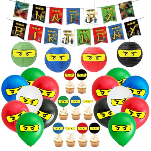 Luftballons Geburtstag, Papierlaternen Aufkleber, Partydekorationen mit Happy Birthday Banner, Kuchendekoration, Party Deko Set, fur Theme Party Supplies von Siphus