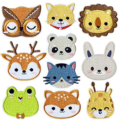 Siphus Bügelflicken für Kinder, 10 Stück Patches Aufnäher, Tier Aufbügelflicken, Bügelaufkleber Kleidung, Patches zum Aufbügeln von Siphus