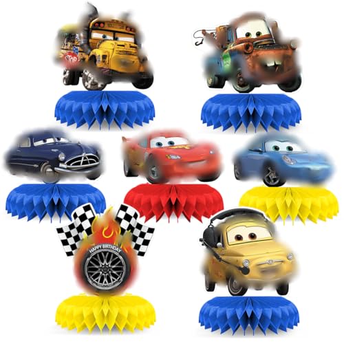 Siphus Tischdekoration Geburtstag Kinder, Kindergeburtstage Party Tischdeko, 7 Stück Cars Party-Tischaufsätze, Cartoon Honeycomb Dekorationen für Geburtstag Mädchen Jungen Siphus Tischdekoration Geburtstag Kinder, Kindergeburtstage Party Tischdeko, 7 Stück Cars Party-Tischaufsätze, Cartoon Honeycomb Dekorationen für Geburtstag Mädchen Jungen von Siphus