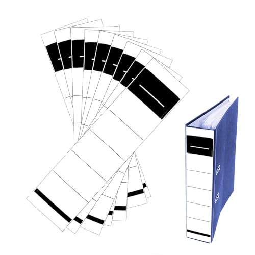 Sipiris 100 Stück 19 x 5,4 cm Ordnerrücken Selbstklebend,Ordner Etiketten,Ordner Beschriftung,Ordnerrücken Aufkleber Selbstklebend,Rückenschilder Ordner, Weiß Ordner Rückenschilder für Breit Ordner von Sipiris