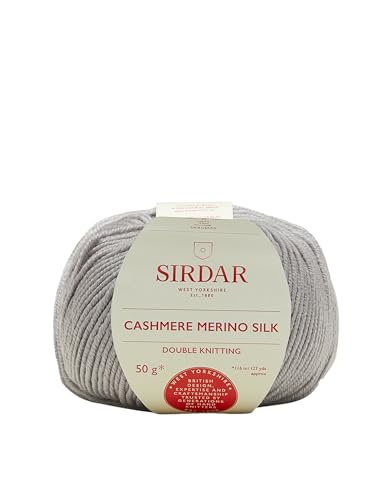 Sirdar F005-0405 Cashmere Merino Silk DK Doppelstrick, Silbergrau (405), 50 g, Seide Wolle Kaschmir, Gramm von Sirdar