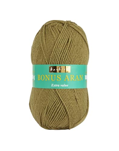 Hayfield Bonus Aran Garn, olivgrün (634), 100 g von Sirdar